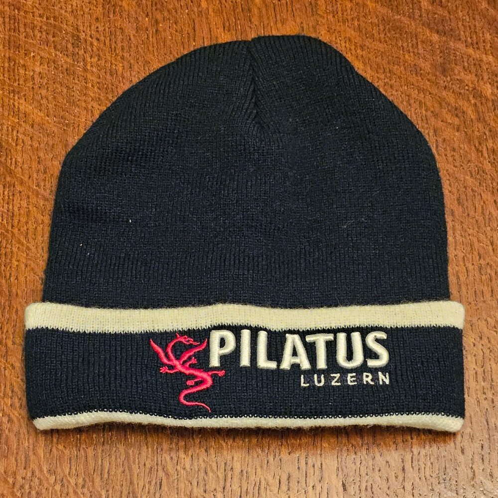 Pilatus Luzern Black Embroidered Beanie Hat